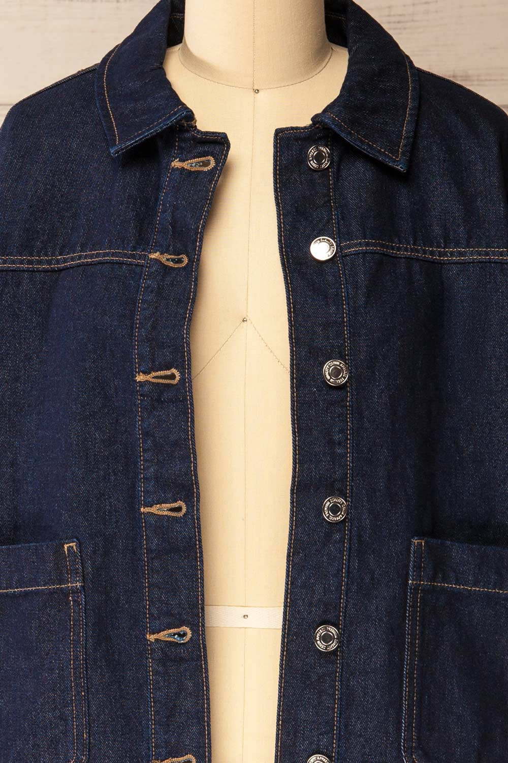 Matera Dark Wash | Denim Button-Up Jacket with Pockets