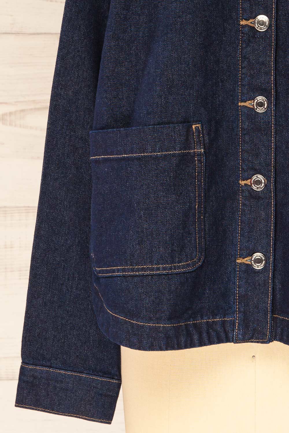 Matera Dark Wash | Denim Button-Up Jacket with Pockets