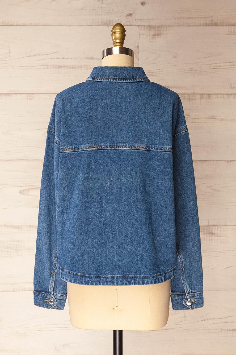 Matera Medium Wash | Denim Button-Up Jacket with Pockets