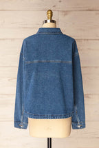 Matera Medium Wash | Denim Button-Up Jacket with Pockets