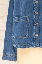 Matera Medium Wash | Denim Button-Up Jacket with Pockets