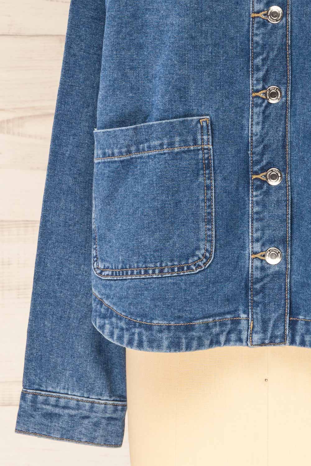 Matera Medium Wash | Denim Button-Up Jacket with Pockets