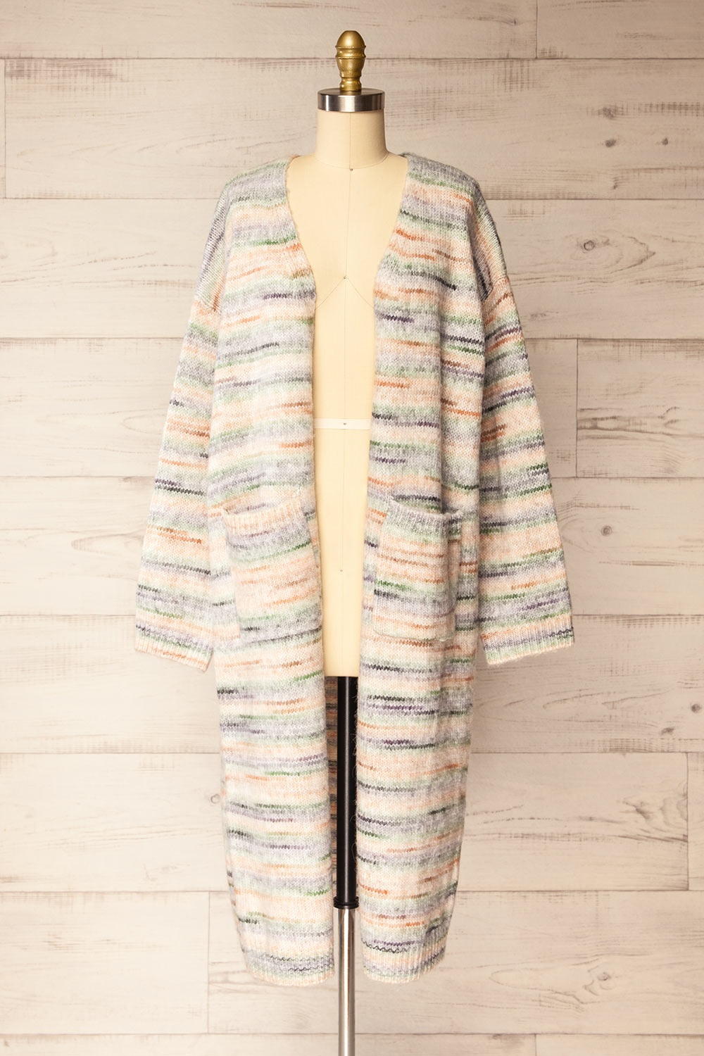 Namrung | Long Open-Front Colorful Cardigan