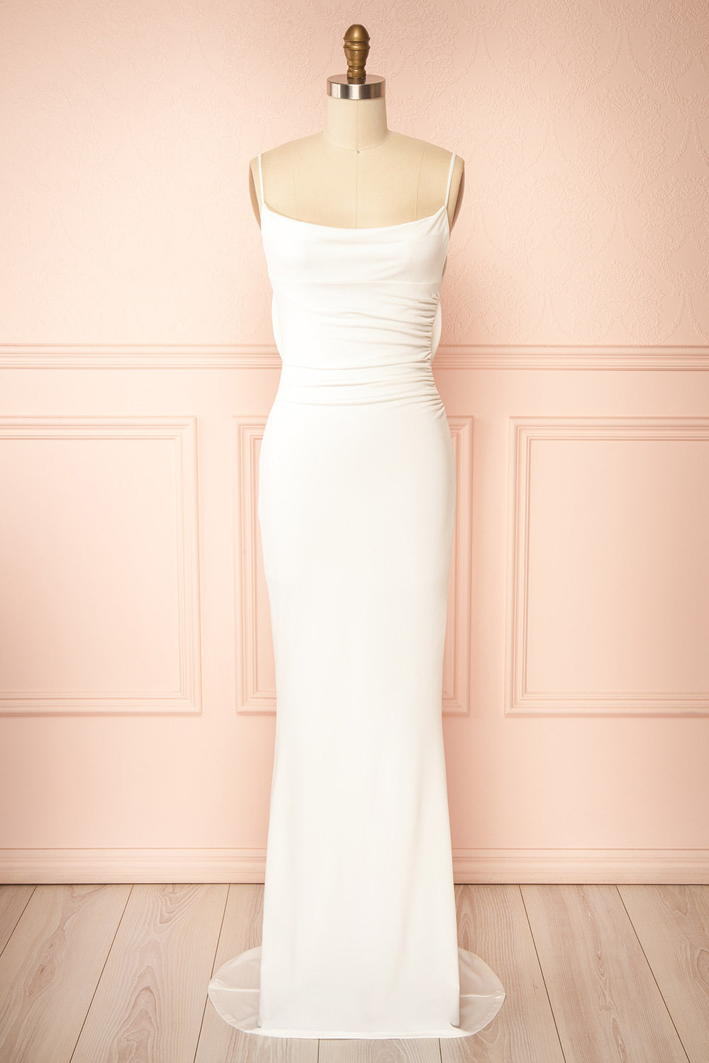 Naylee | White Mermaid Bridal Maxi Dress with Open Back