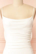 Naylee | White Mermaid Bridal Maxi Dress with Open Back