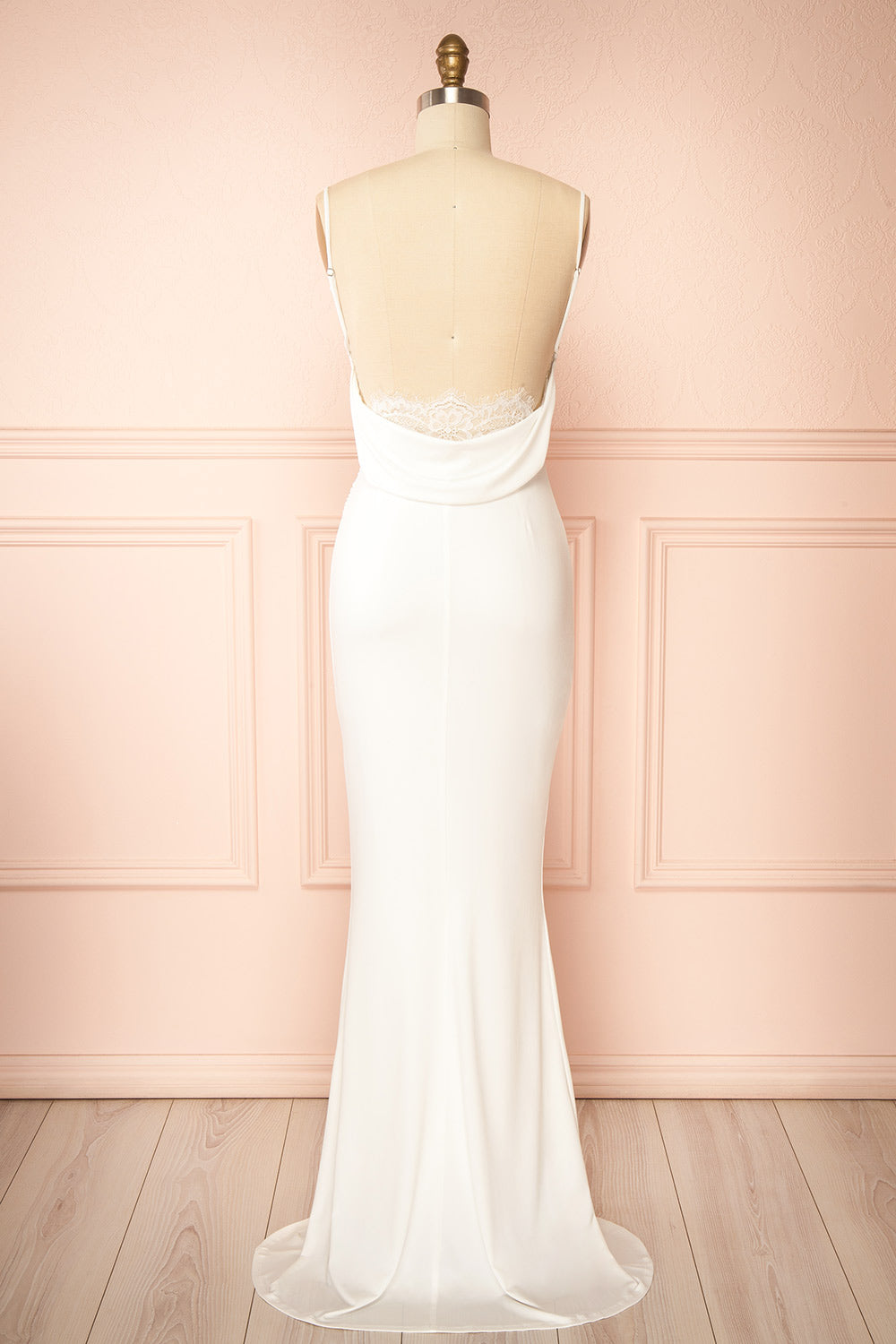 Naylee | White Mermaid Bridal Maxi Dress with Open Back