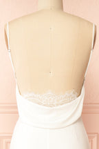 Naylee | White Mermaid Bridal Maxi Dress with Open Back