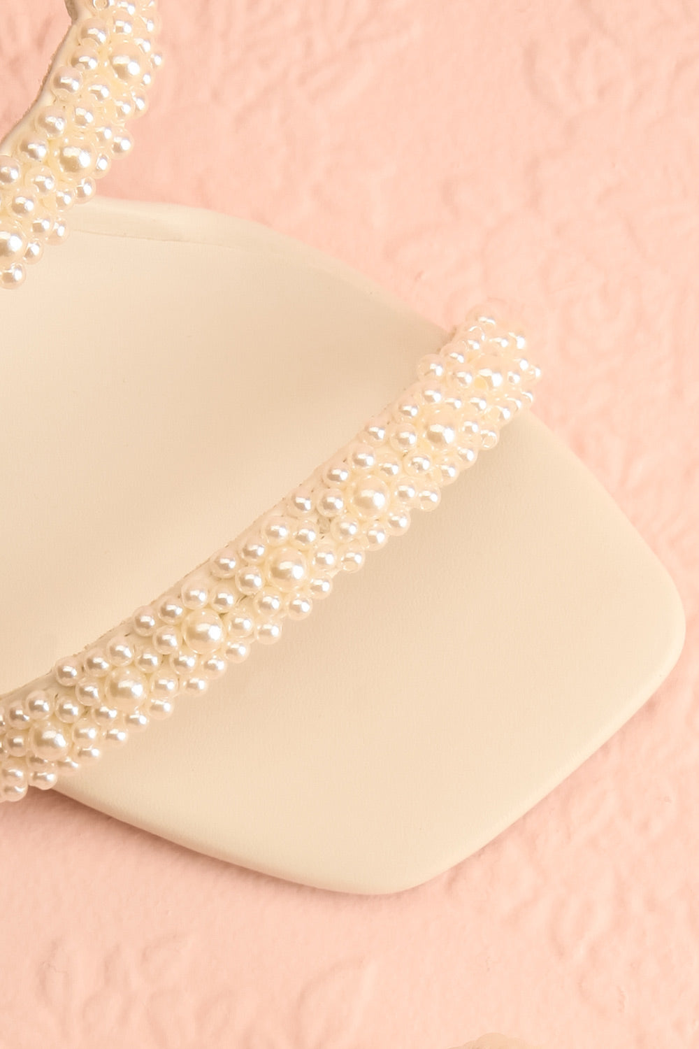 Nolah Ivory | White Strappy Sandals with Pearls