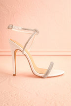 Odessa Ivory | Sparkly Heeled Sandals
