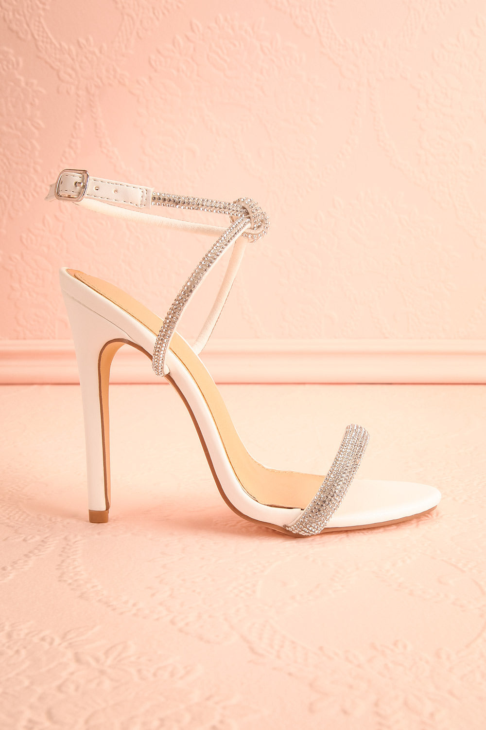 Odessa Ivory | Sparkly Heeled Sandals