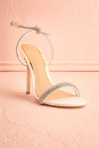 Odessa Ivory | Sparkly Heeled Sandals