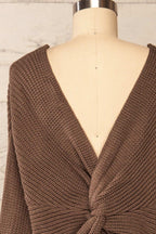 Patras Brown | V-Neck Knitted Sweater