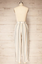 Pistoia | Striped Cropped Pants with Fabric Belt