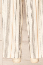 Pistoia | Striped Cropped Pants with Fabric Belt