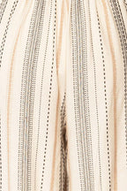 Pistoia | Striped Cropped Pants with Fabric Belt