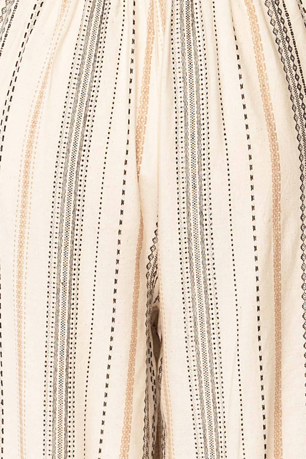 Pistoia | Striped Cropped Pants with Fabric Belt