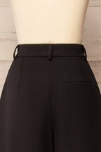 Raipur | Black Barrel Legs Tailored Pants