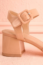 Rocita Beige | Glossy Heeled Sandals