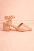Rocita Beige | Glossy Heeled Sandals