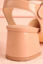 Rocita Beige | Glossy Heeled Sandals