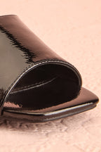 Rocita Black | Glossy Heeled Sandals