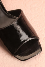 Rocita Black | Glossy Heeled Sandals