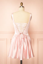 Romia Pink | Satin Short Corset Dress
