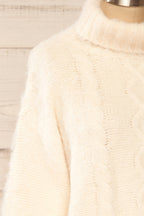 Seattle Ivory | Fuzzy Knit Turtleneck Sweater