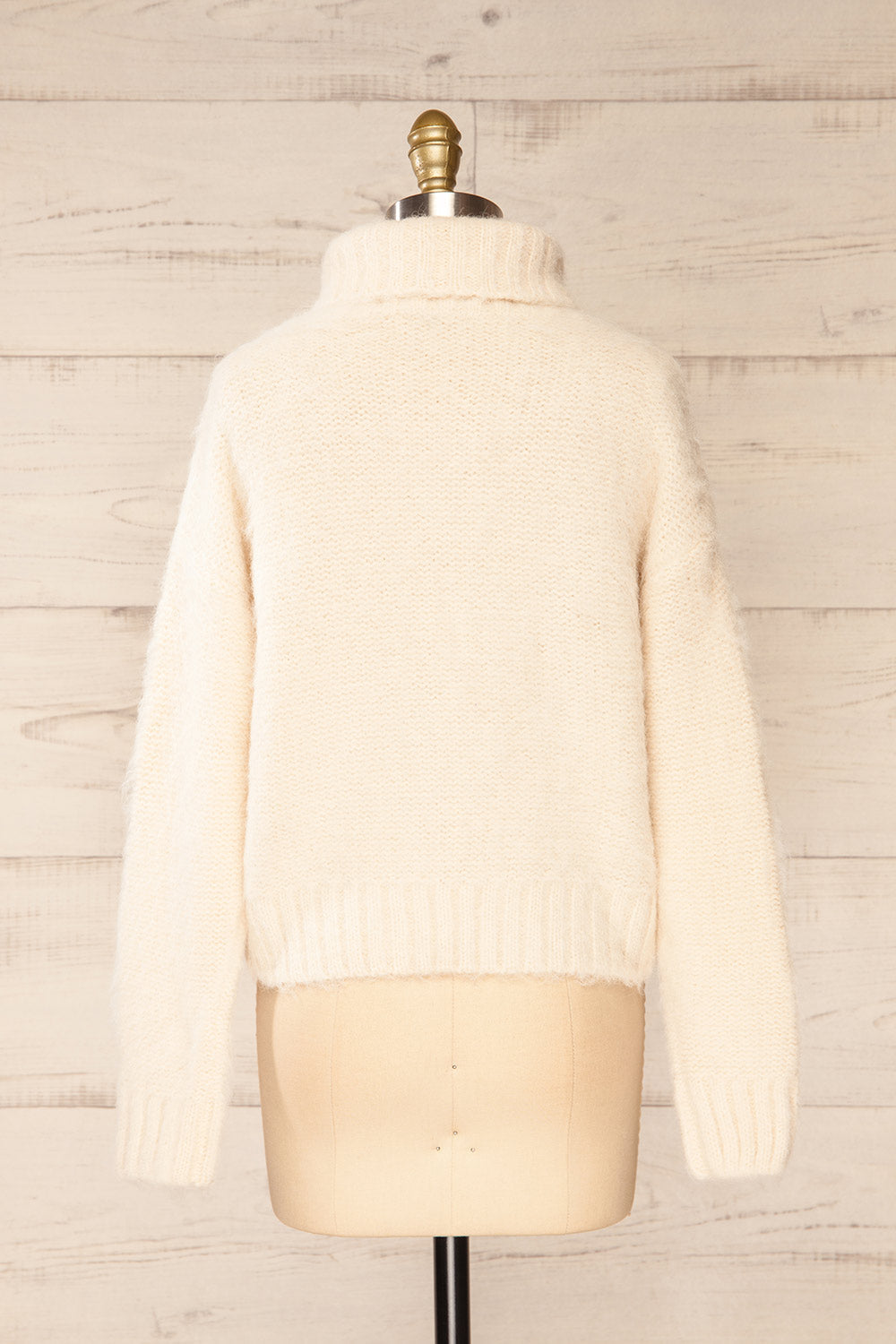 Seattle Ivory | Fuzzy Knit Turtleneck Sweater