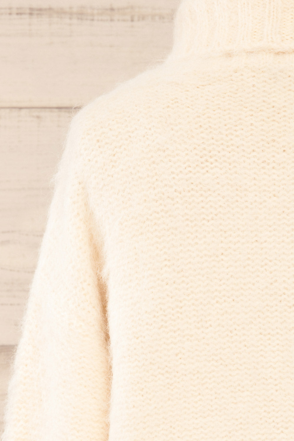 Seattle Ivory | Fuzzy Knit Turtleneck Sweater