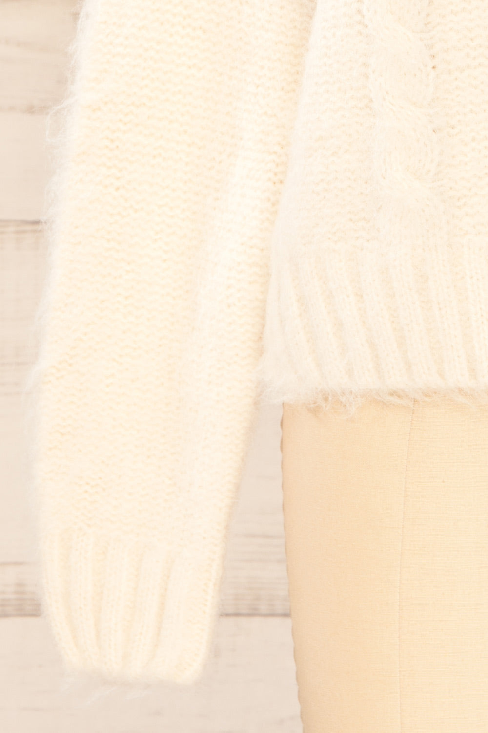 Seattle Ivory | Fuzzy Knit Turtleneck Sweater