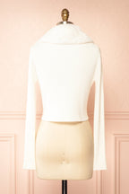 Sherie Ivory | Ribbed Cardigan with Faux Fur Collar
