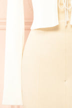 Sherie Ivory | Ribbed Cardigan with Faux Fur Collar