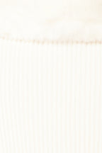 Sherie Ivory | Ribbed Cardigan with Faux Fur Collar
