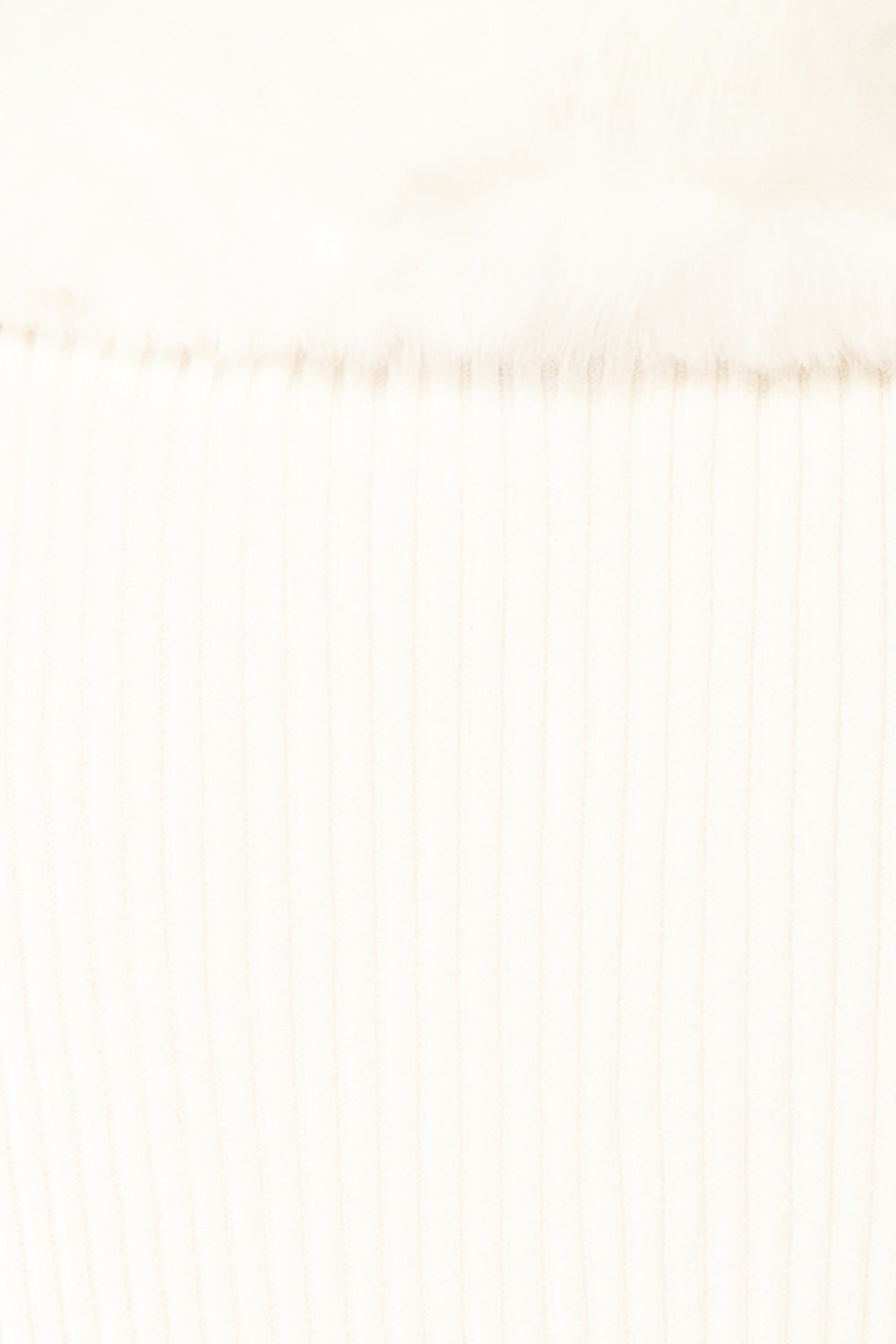 Sherie Ivory | Ribbed Cardigan with Faux Fur Collar