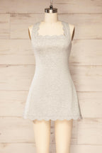 Sirsa Grey | A-Line Mini Dress with Built-In Shorts