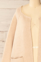 Stuttgart Beige | Thick Knit Open Cardigan