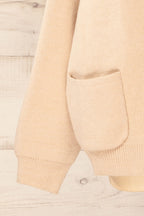 Stuttgart Beige | Thick Knit Open Cardigan