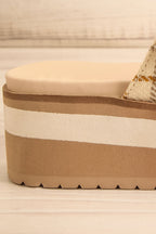Teraisa | Platform Slide Sandals w/ Gingham Straps