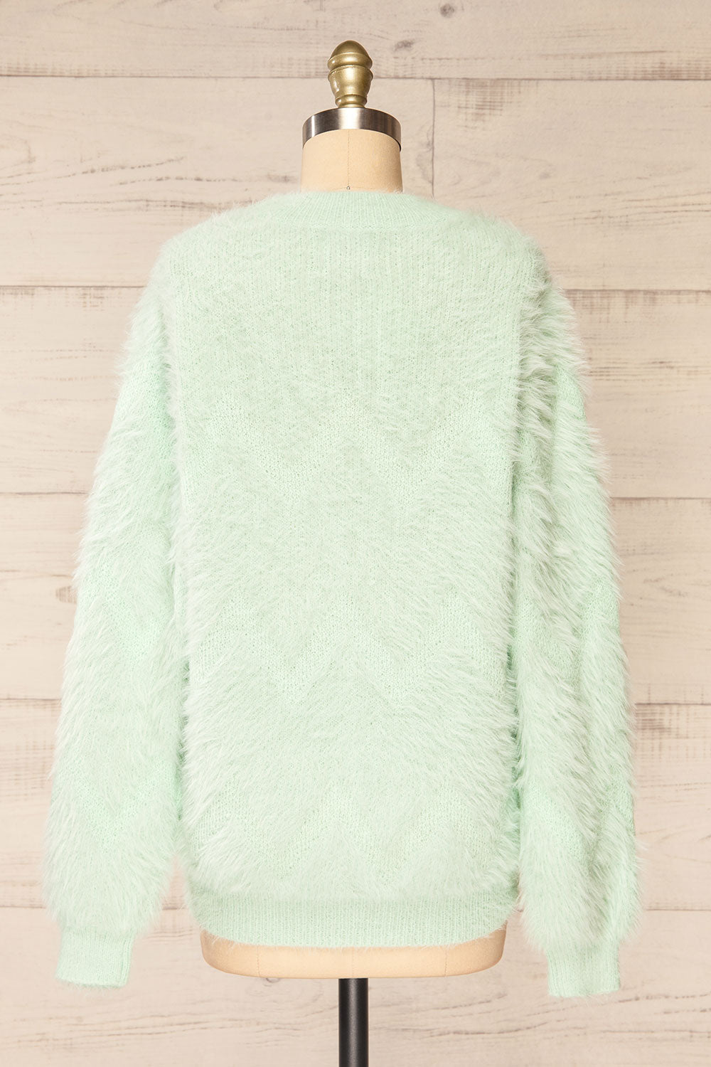 Urtu Mint | Fuzzy Herringbone Sweater