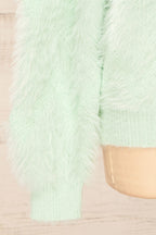 Urtu Mint | Fuzzy Herringbone Sweater