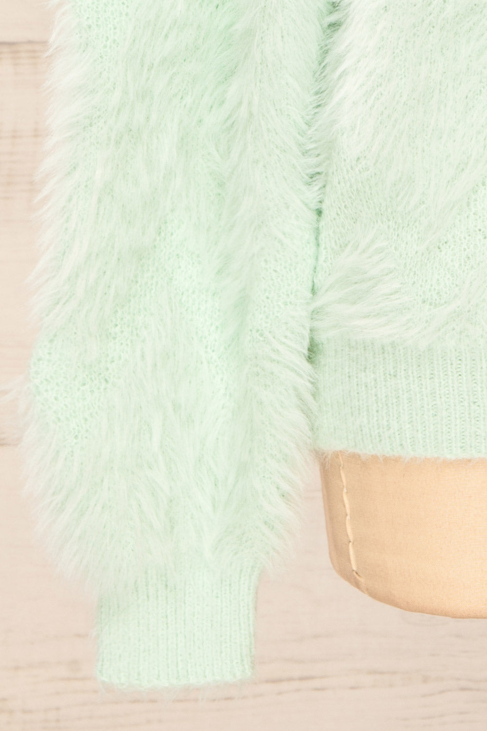Urtu Mint | Fuzzy Herringbone Sweater