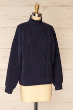 Waterbury | Sparkling Navy Turtleneck Sweater