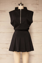 Yelizovo | Black Short Dress with Built-In Shorts