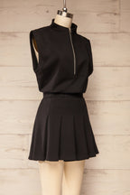 Yelizovo | Black Short Dress with Built-In Shorts