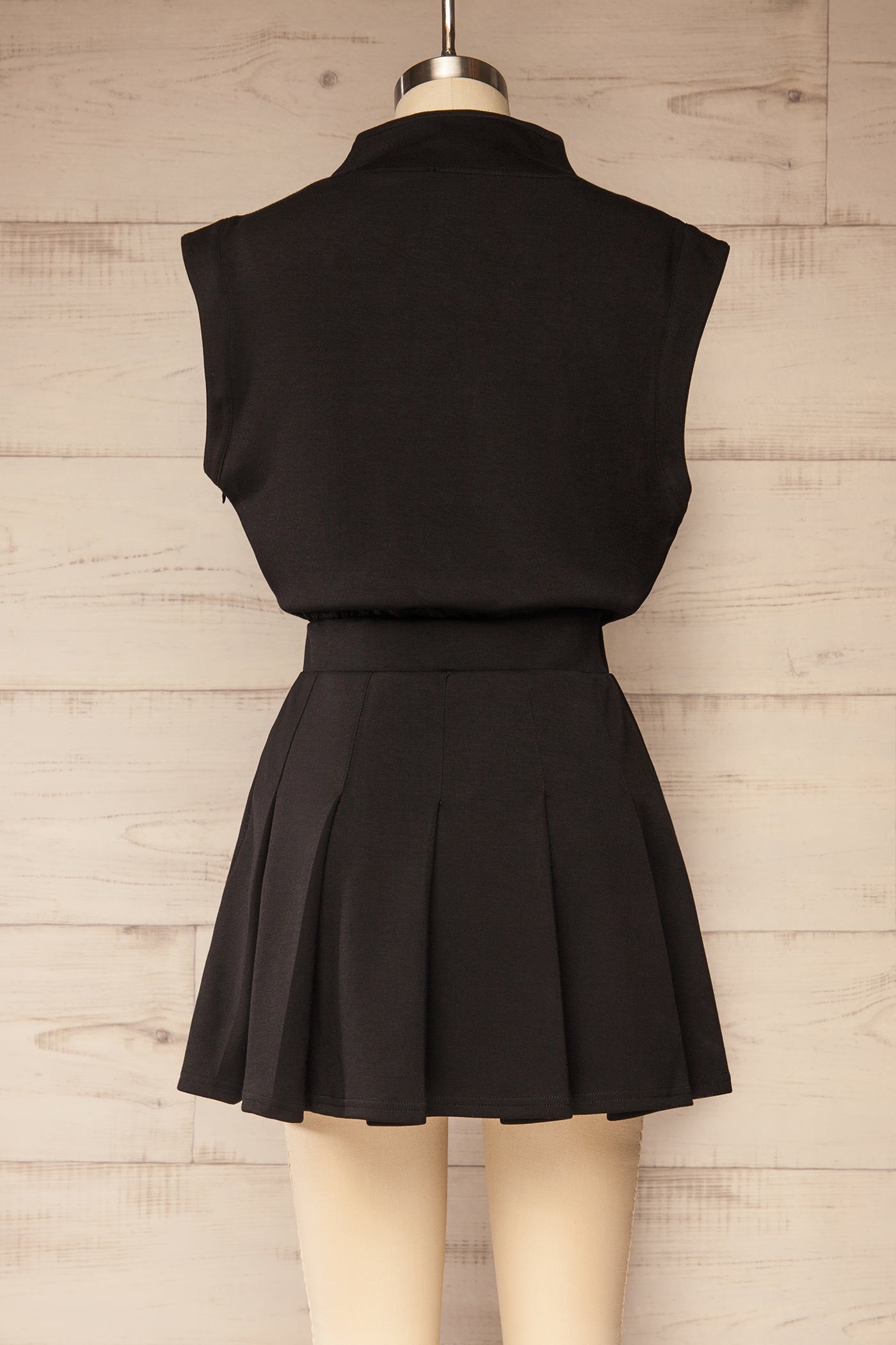 Yelizovo | Black Short Dress with Built-In Shorts