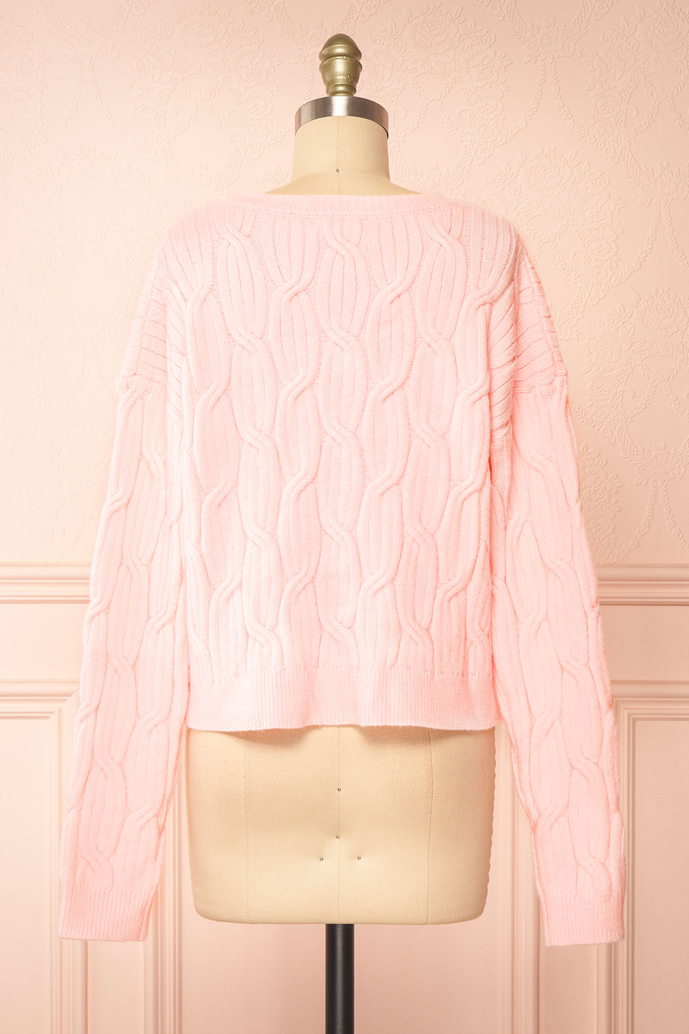Zorane | Pink Knit Sweater w/ Satin Bows