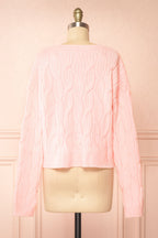 Zorane | Pink Knit Sweater w/ Satin Bows