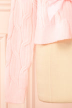Zorane | Pink Knit Sweater w/ Satin Bows