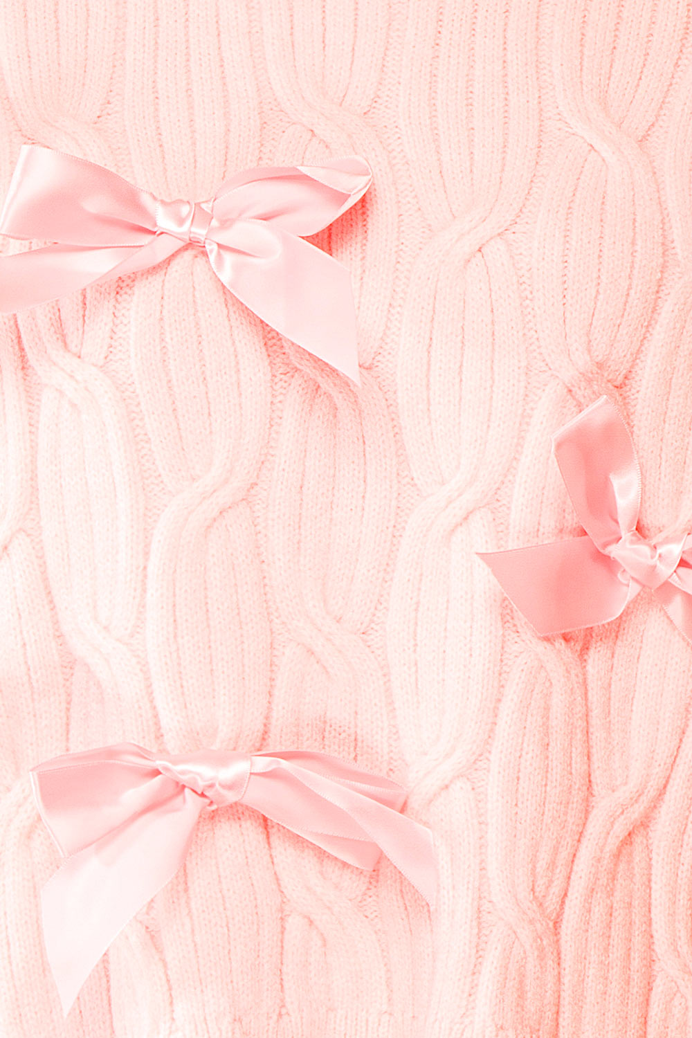 Zorane | Pink Knit Sweater w/ Satin Bows